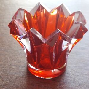Mikassa Red Lead Crystal Votive Holder